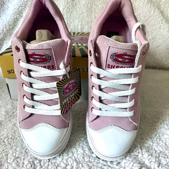 Women’s Skechers Pink Softy Heartbeats Sneakers size 5 Chunky Heel - Picture 3 of 6